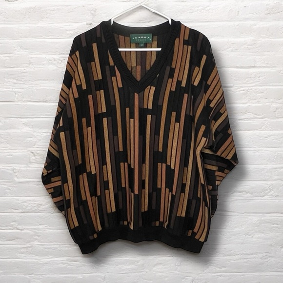 Tundra Other - ⭐️ Vintage Tundra Canada Coogi Geometric Black Brown Sweater LARGE